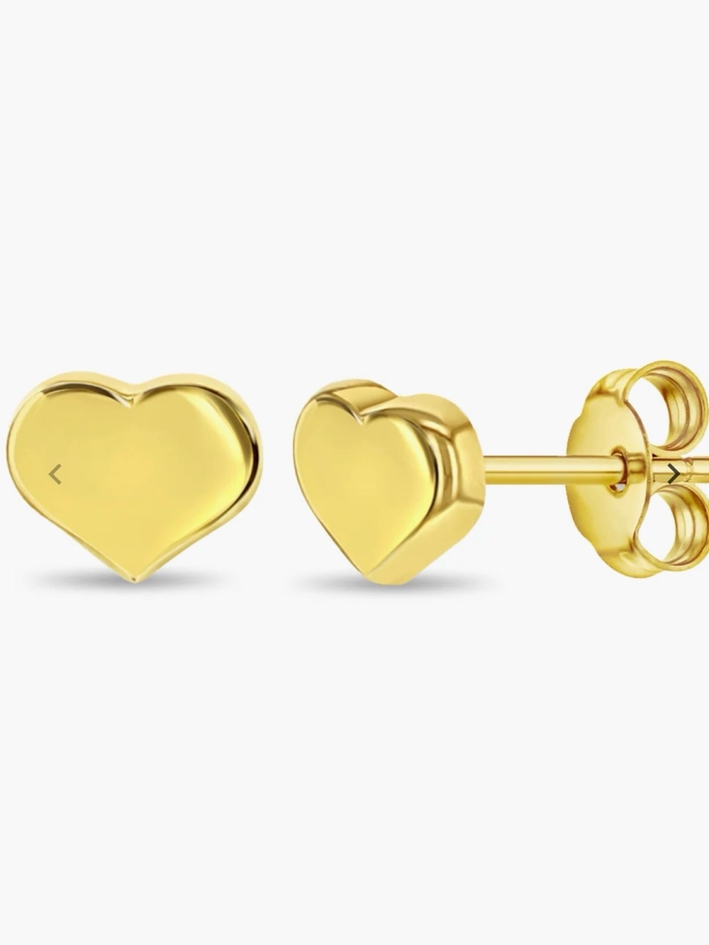 14k Mini Puffed Women's Heart Earrings